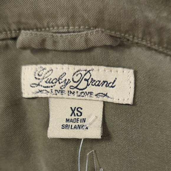 30135 Lucky Brand Military Jacket Olive Green size XSmall casual army retro - Picture 6 of 8